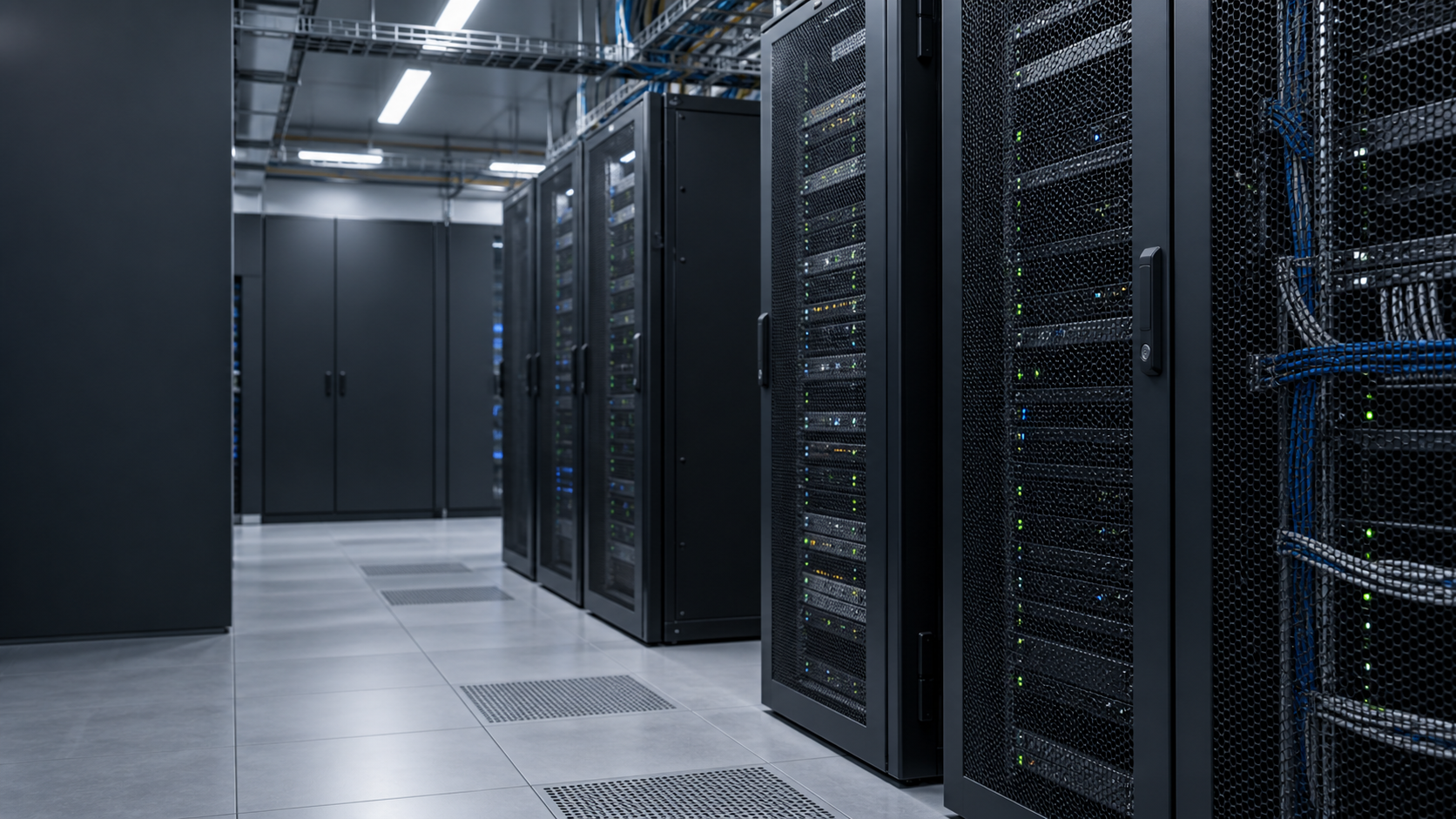 国産クラウドとAI計算基盤を支えるサーバーラックのイメージ